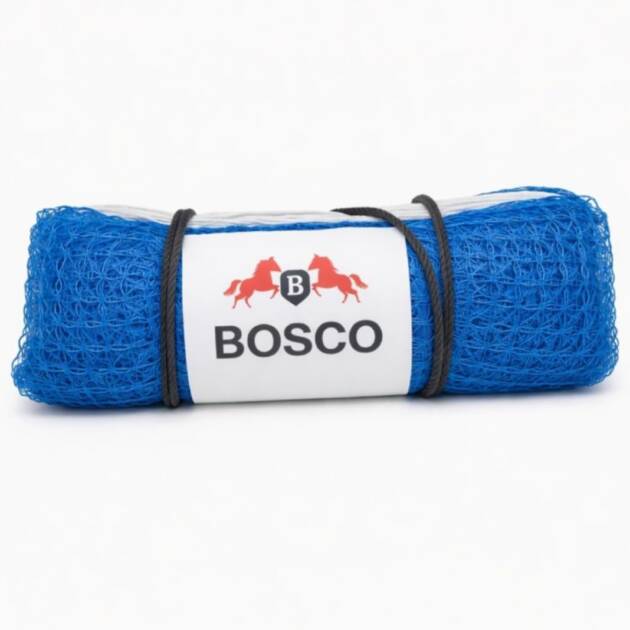 BOSCO Badminton Net Blue, sutable for Outdoor and Indoor, Waterproof and Nylon Material, Four Side Tape, Full Size 2.5x20 Easy to Setup and Carry.