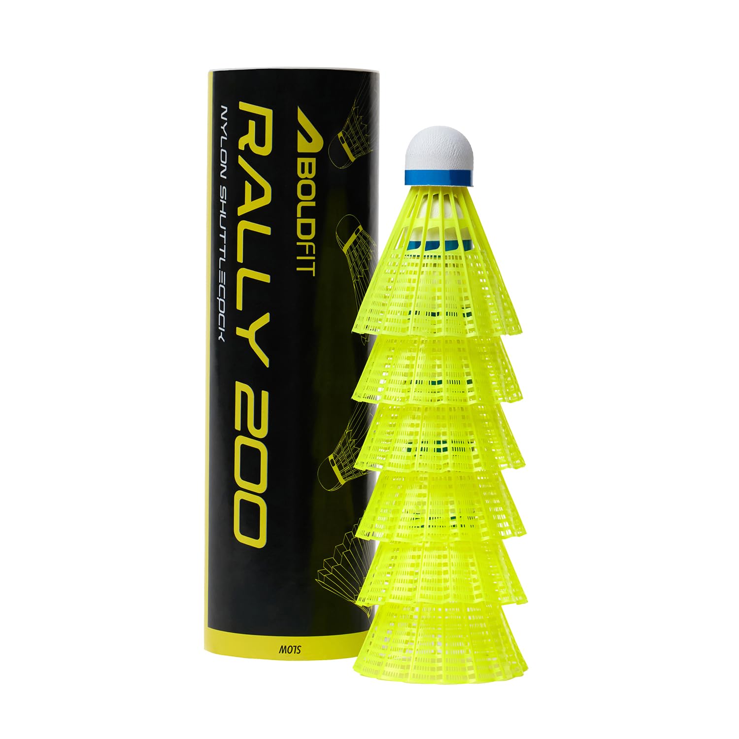 Badminton Shuttlecock Set 6pcs High Durability Badminton Nylon Shuttle with Natural Wood Cork Base Ideal for Daily Practice for Beginners & Players Rally 200 Yellow (Pack of 6) - Image 2