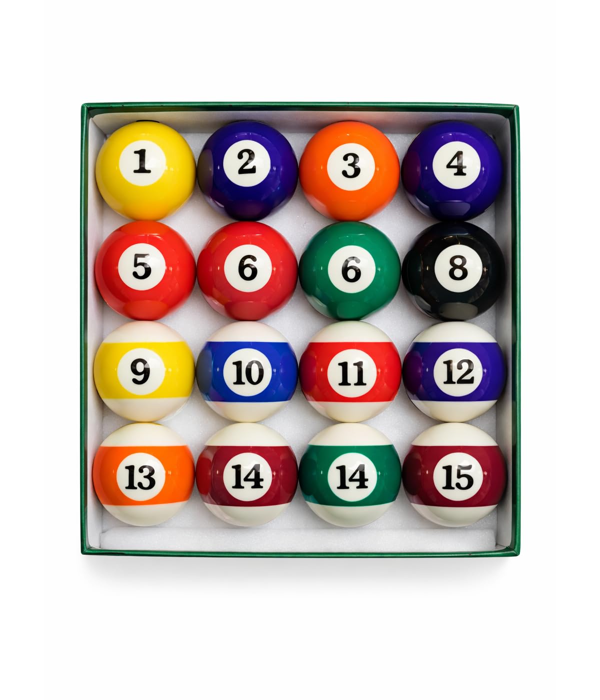 JBB Billiard Pool Ball Set, 52.5 mm Size, Standard Numbered Balls with Cue Ball, Suitable for Pool Tables, Practice and Club Use