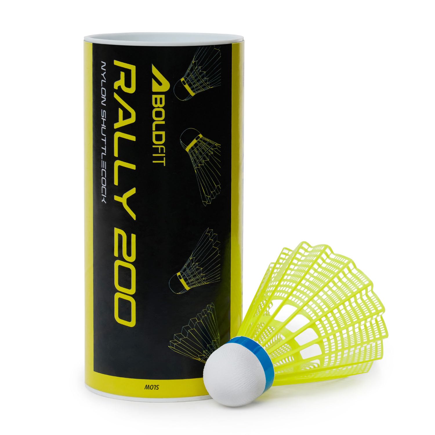 Badminton Shuttlecock Set 6pcs High Durability Badminton Nylon Shuttle with Natural Wood Cork Base Ideal for Daily Practice for Beginners & Players Rally 200 Yellow (Pack of 6)