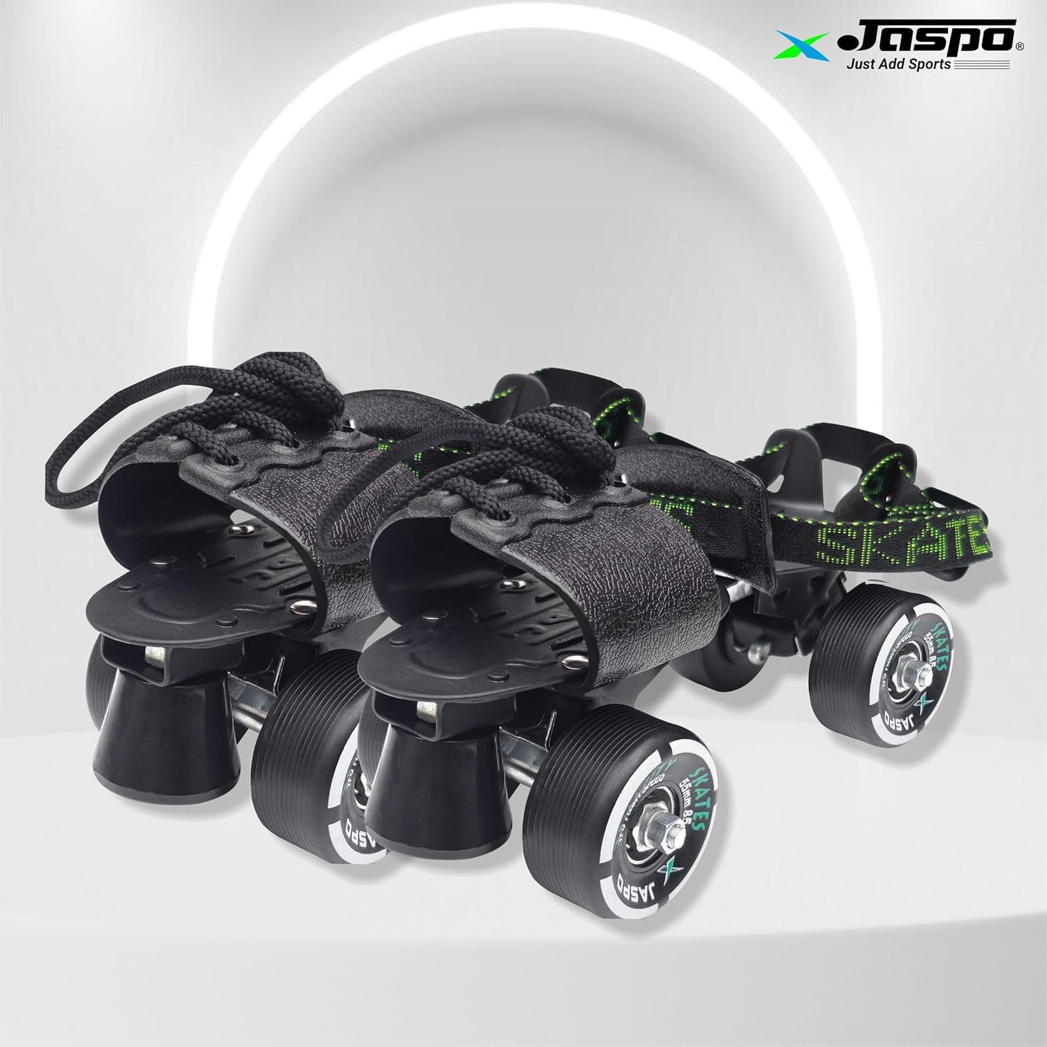 jaspo Unisex Tenacity Pro Adjustable Senior Outdoor Wheel Roller Skates Combo Suitable for Age Group 6 to 14 Years (Skates+ Helmet + Knee Guard+ Elbow Guard +Wrist Guard+Key) (Black) - Image 9