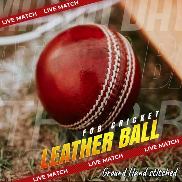 Prime Leather Cricket Ball for Practice, Tournament and Lawn Cricket| Hand-Stitched Cricket Ball for Indoor and Outdoor Training Pack of 1, Red