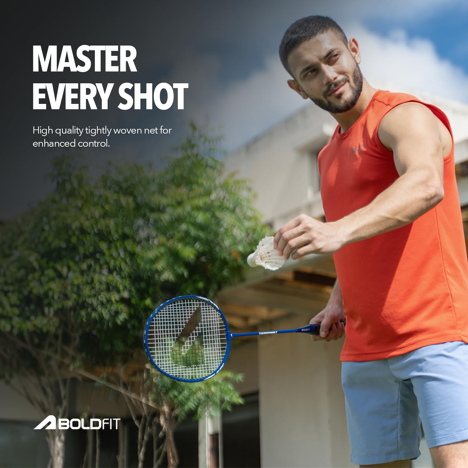 Badminton Racket Combo for Beginners Adults Aluminium Shuttle Bat with Full Cover Bag Badminton Racquet for Practice & Match Lightweight 100gm with Grip Handle Shuttle Racket 1 Pair BlueOrange - Image 3