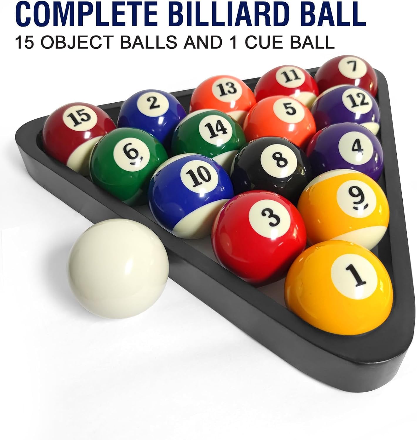 Leosportz Pool Balls Billiard Set - 16 Resin Snooker Balls, Regulation Size & Weight, Complete Pool Table Balls Set for Replacement | Pool Table Billiards Pool Accessories (Pack of 16 Set) - Image 3