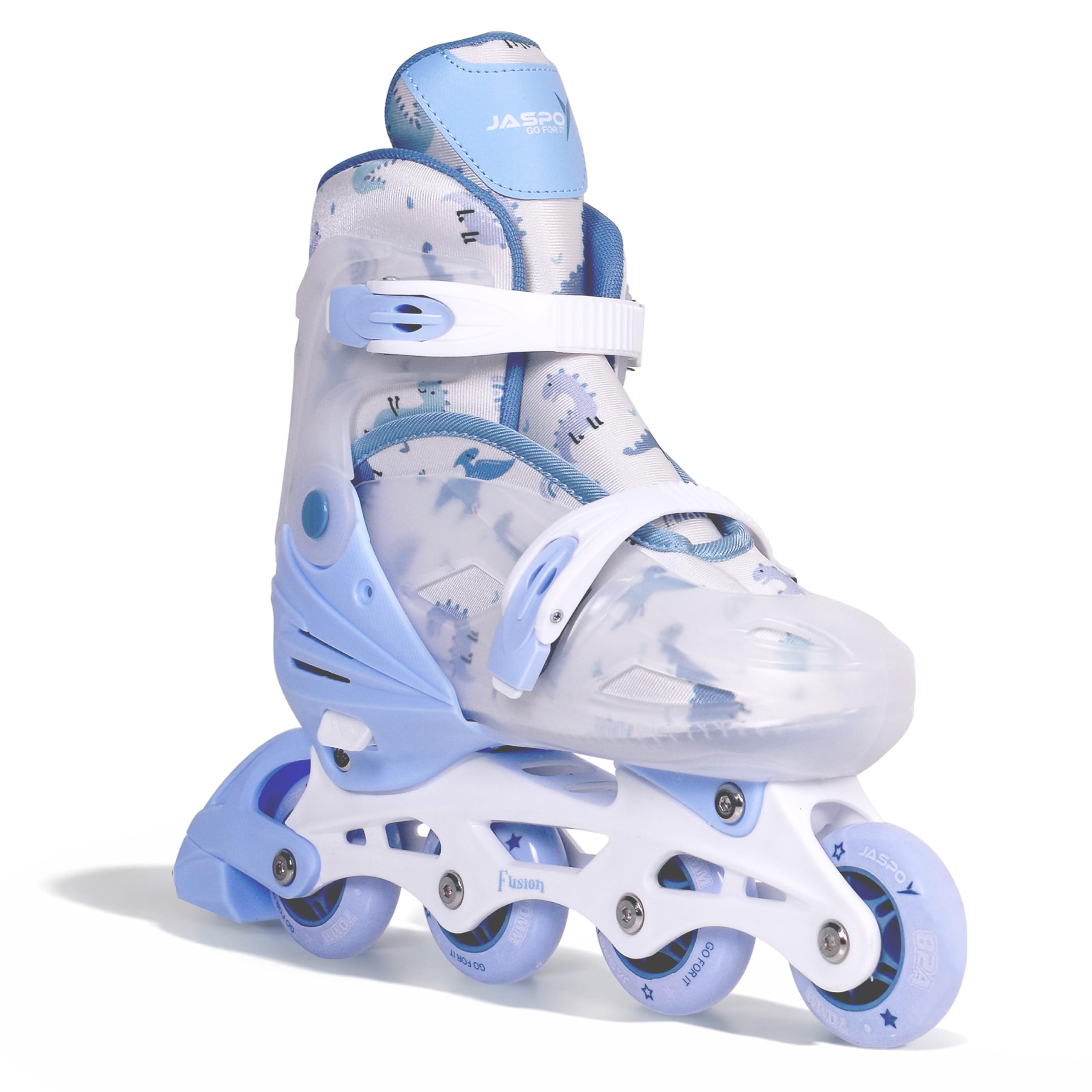 JASPO Fusion Stylish Adjustable Inline Skates for Kids & Youth – Lightweight Fibre-Body with 70mm PU Wheels, ABEC-7 Bearings & Ultra-Comfort Padding for All Age Groups (Blue, Large) (23.5-26 cms) - Image 2