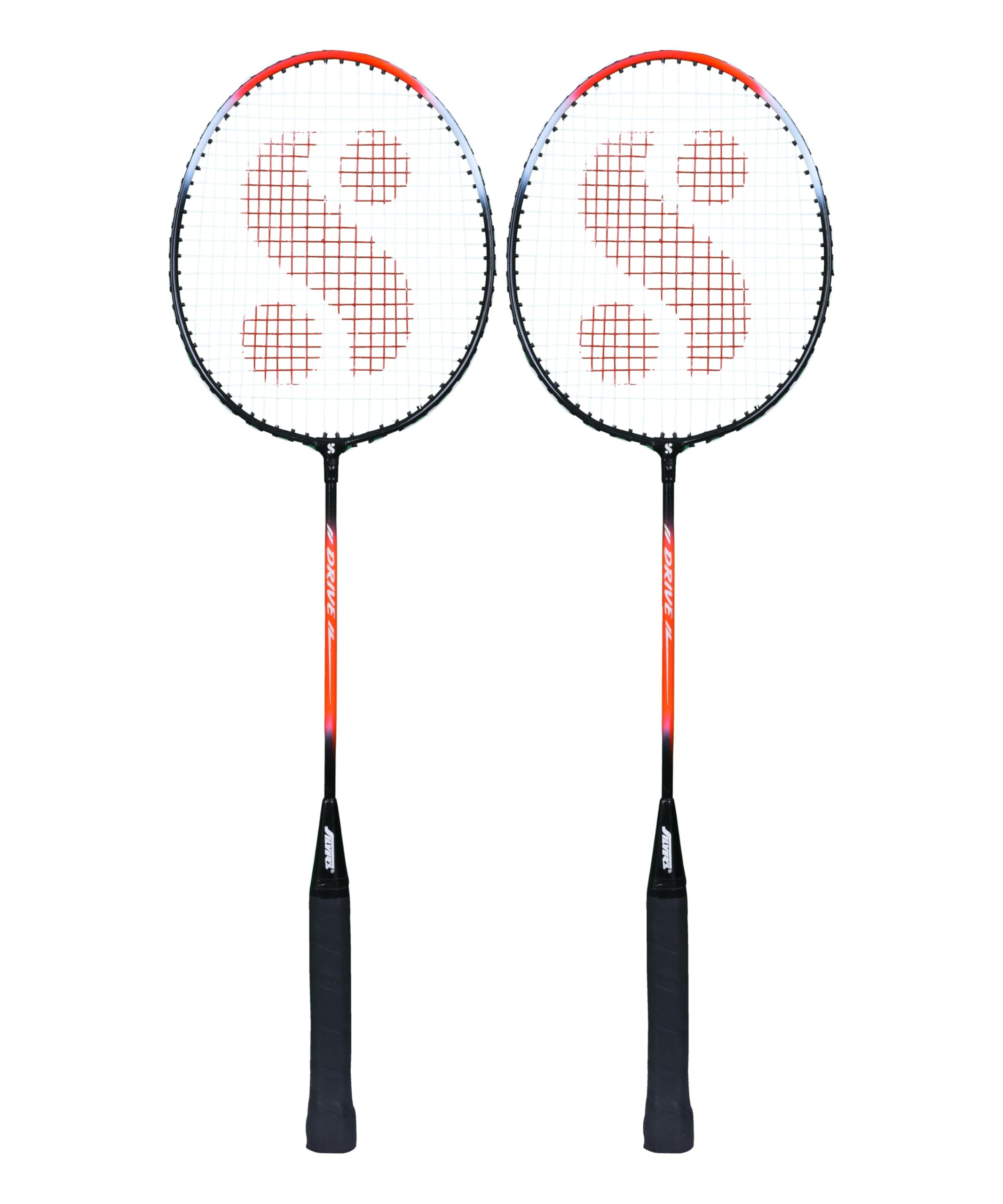Drive Badminton Kit (2 Racquets with Full Cover, 1 Box Plastic Shuttlecock Pack of 3)(Red/Black) - Image 3